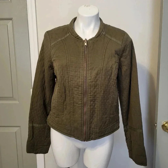 Anthropologie Hei Hei Olive Green Quilted Equestrian Utility Riding Jacket(M) - Picture 2 of 11